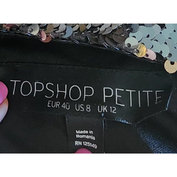 Topshop silver and bronze sequin mini dress size 8P Party Cocktail - Picture 4 of 6